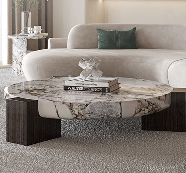 Matteo Round Marble Coffee Table in Calcatta Marble