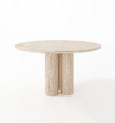 Florence Round Travertine/Marble Dining Table