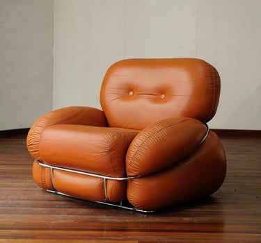 Italian Model "Okay" Genuine Leather Single Sofa
