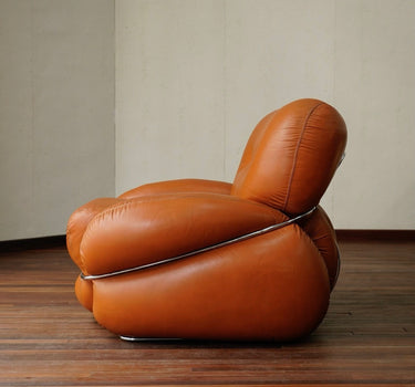 Italian Model "Okay" Genuine Leather Single Sofa