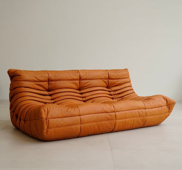 French Orange Togo Sofa