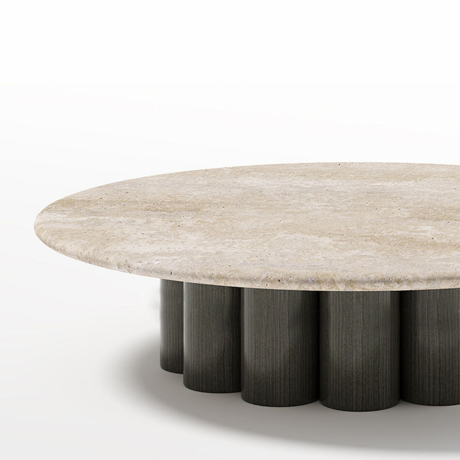 Roma Round Marble Coffee Table in Italian Travertine