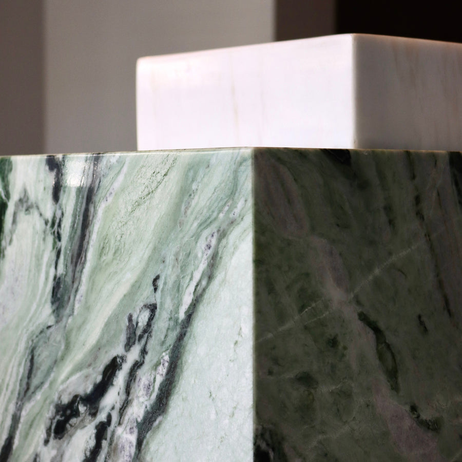 Verdi Rectangular Marble Side Table (In Stock)